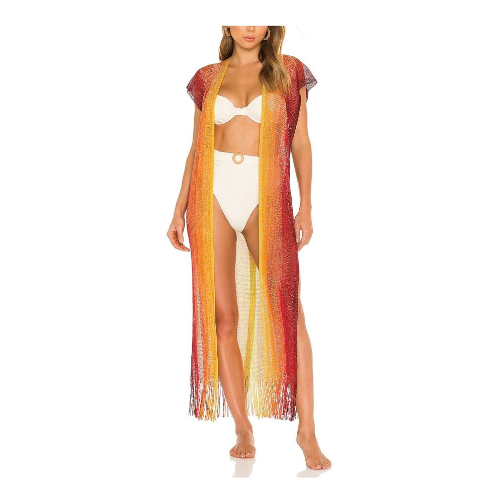 Luli Fama Long Caftan Brown Viscose Dress Size OS - NWT